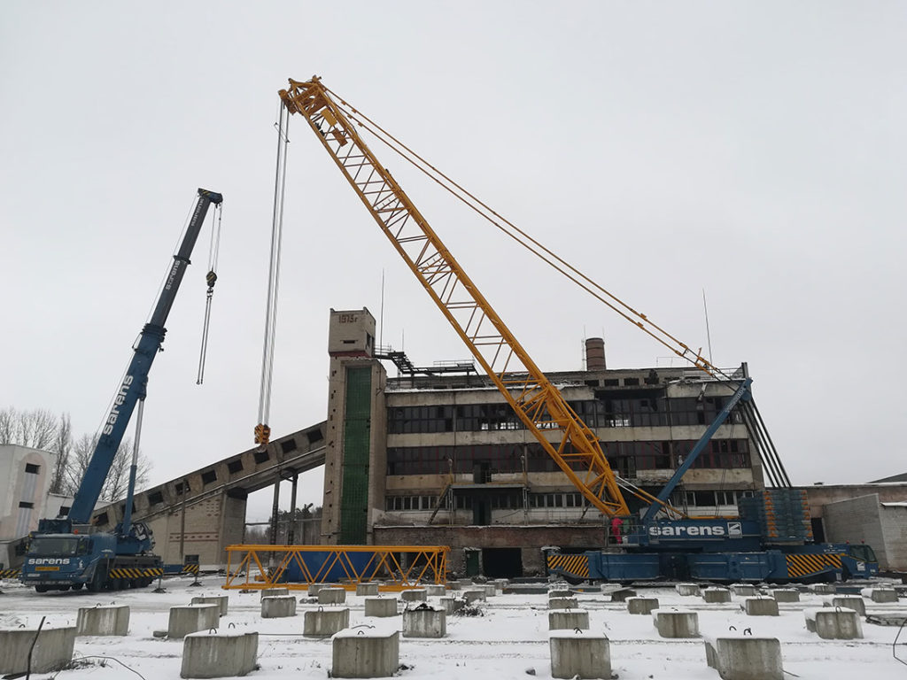 Демонтаж сушилки «Цемаг» на территории торфобрикетного завода в г. Хойники.  – Sarens.by